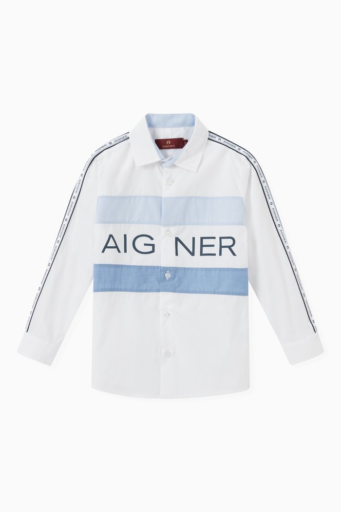 

Logo Tape Shirt in Poplin, Multicolour