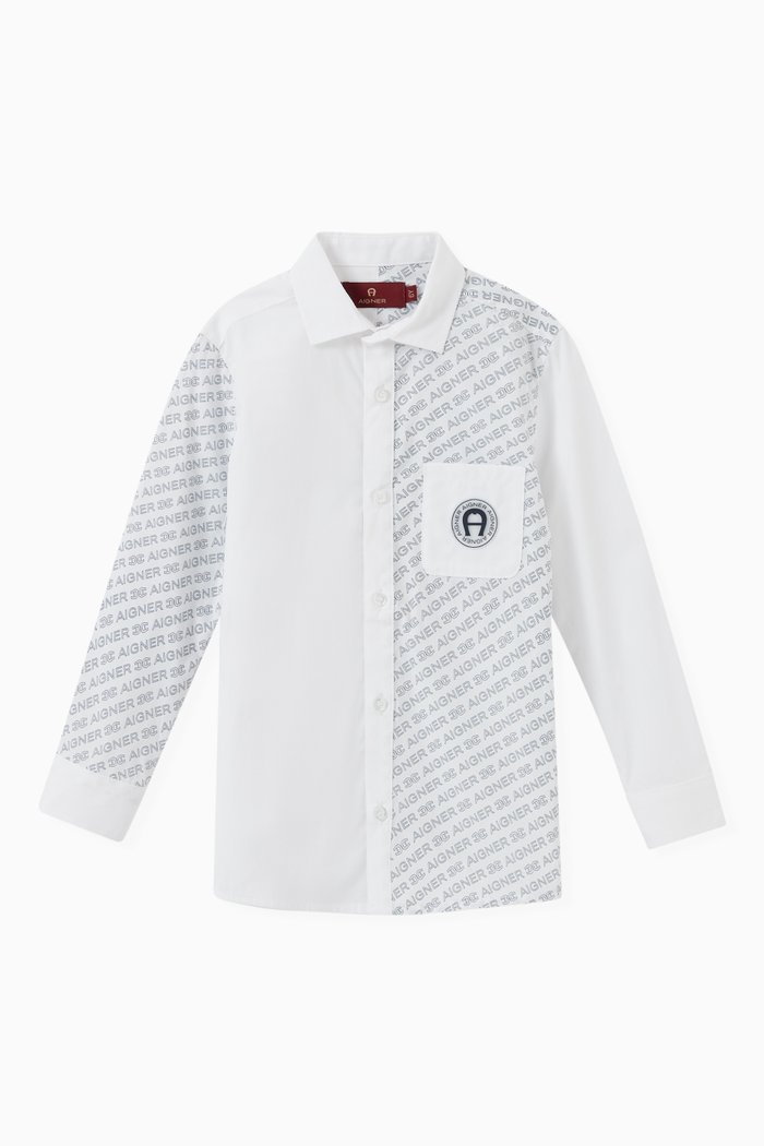 

Logo Print Shirt in Poplin, Multicolour