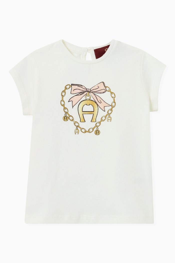 Logo Graphic T-shirt in Cotton, White
