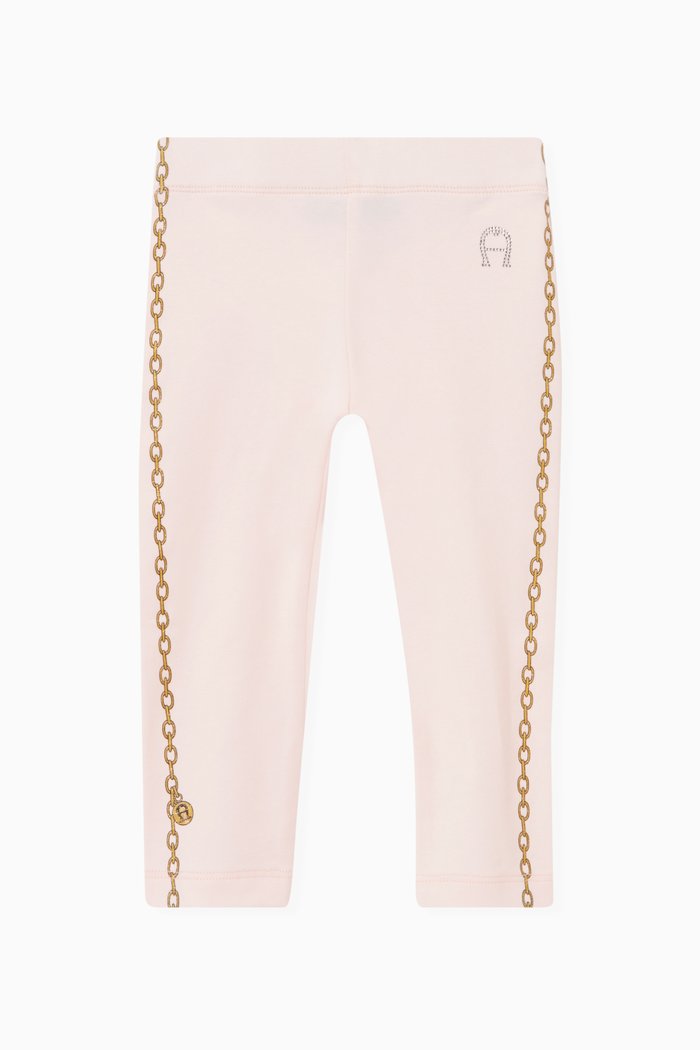 

Logo Chain Leggings in Cotton, Pink
