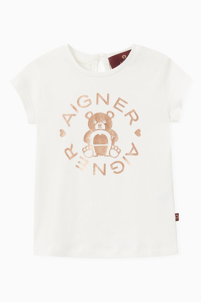 

Teddy Logo T-shirt in Cotton, White