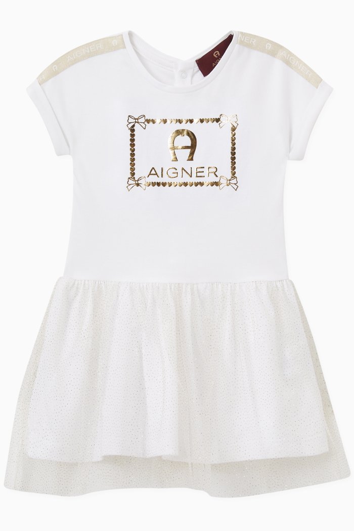 

Logo Dress in Cotton, White