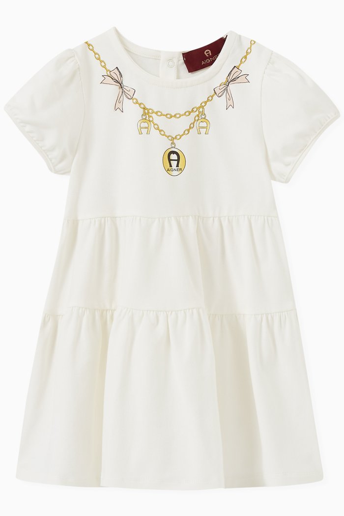 

Logo Graphic Dress in Cotton, White