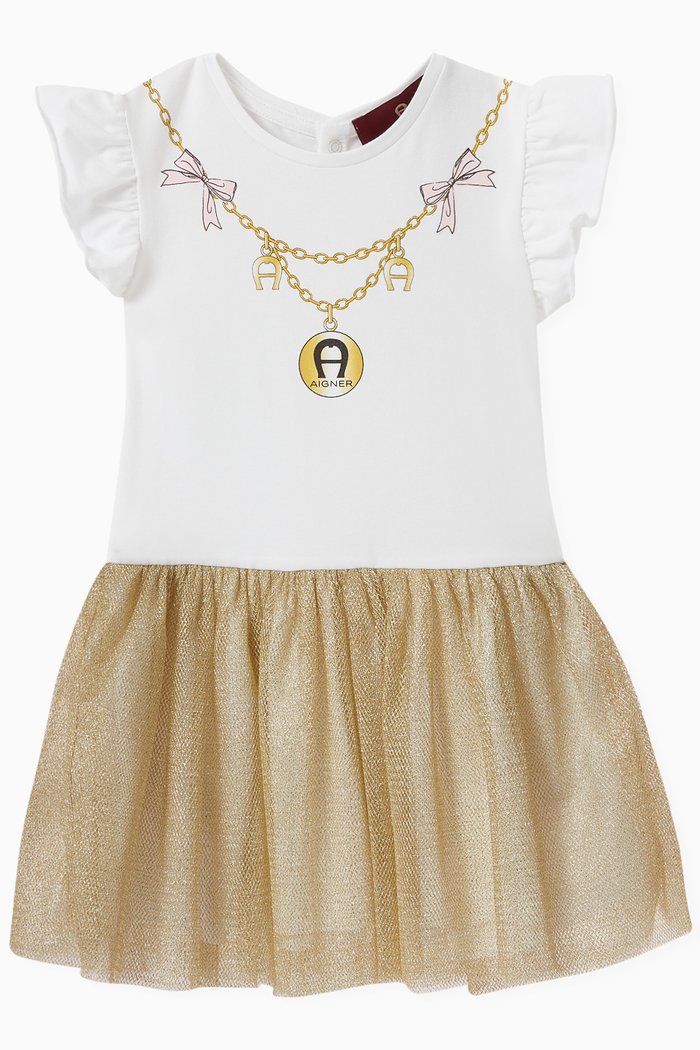 

Logo Graphic Dress in Cotton, Multicolour