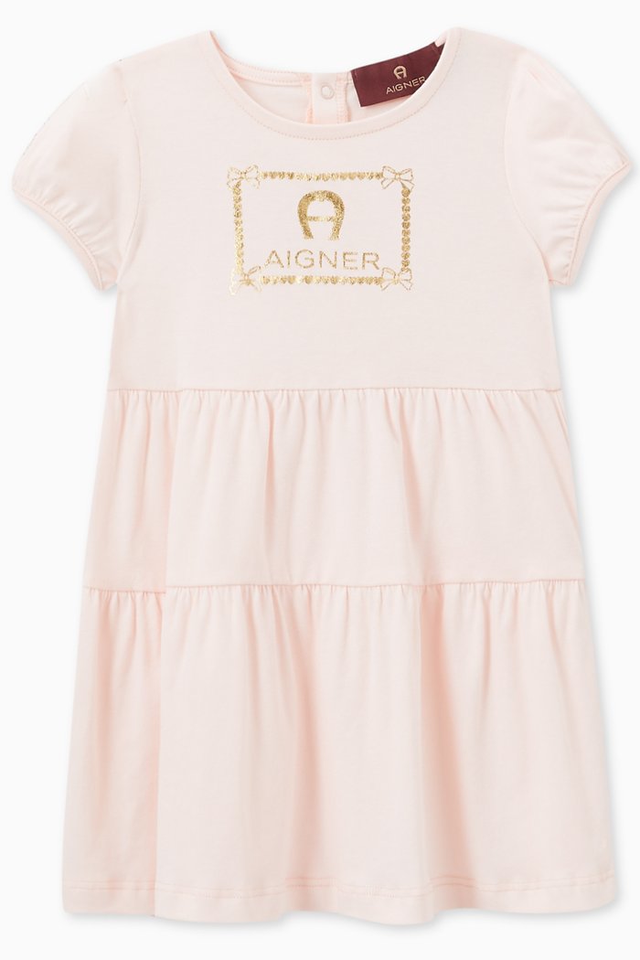 

Logo Dress in Cotton, Pink