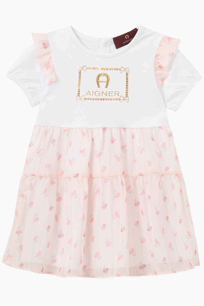 Logo Dress in Cotton, Multicolour