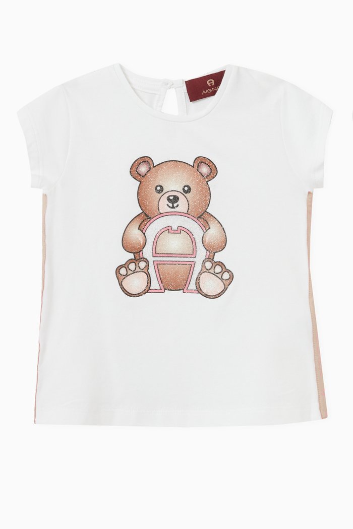 

Logo Teddy Bear T-shirt in Cotton, White