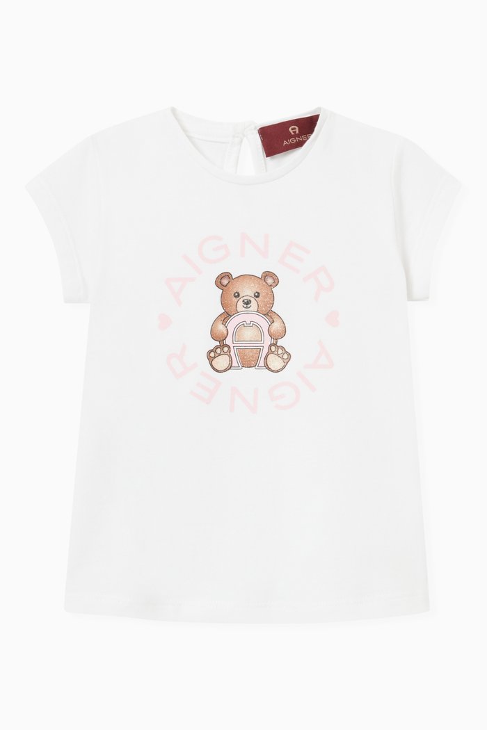 

Logo Teddy Bear T-shirt in Cotton, White