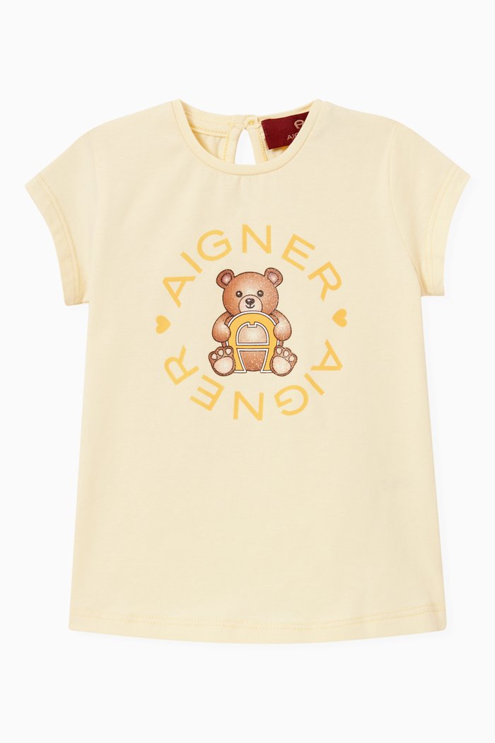 

Logo Teddy Bear T-shirt in Cotton, Yellow