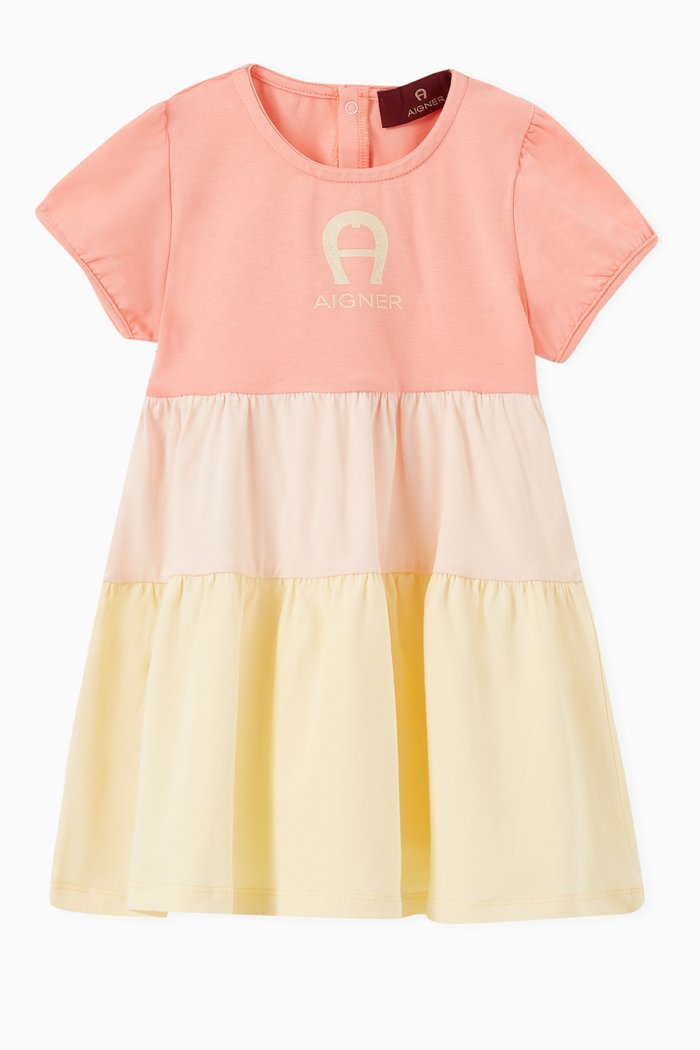 

Colour-block Logo Dress in Cotton, Multicolour