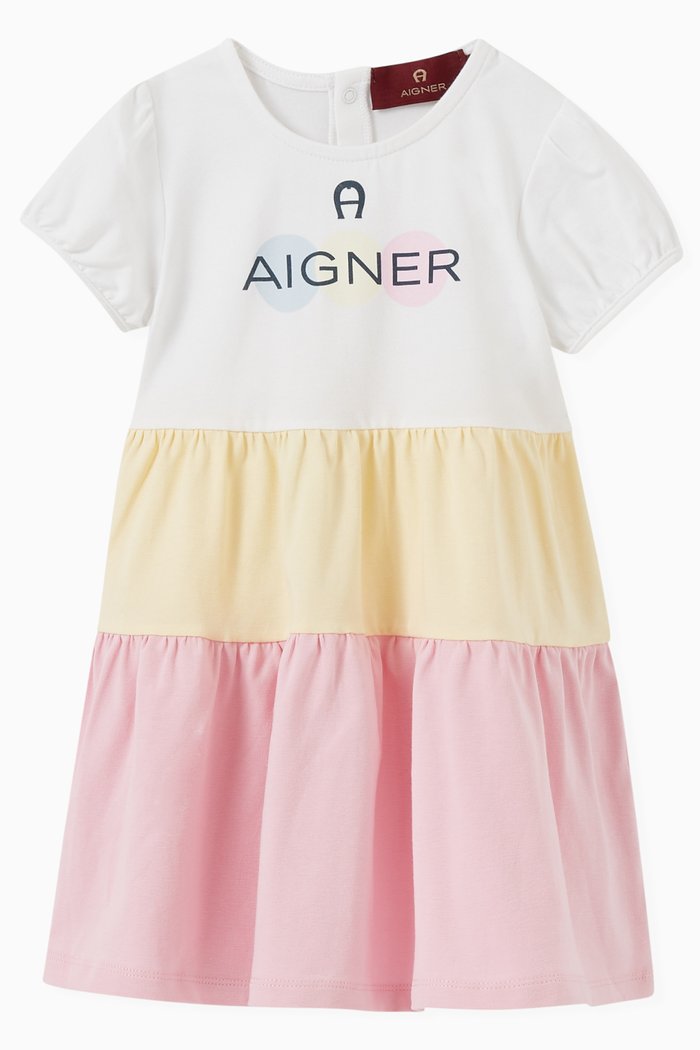 

Colour-block Logo Dress in Cotton, Multicolour