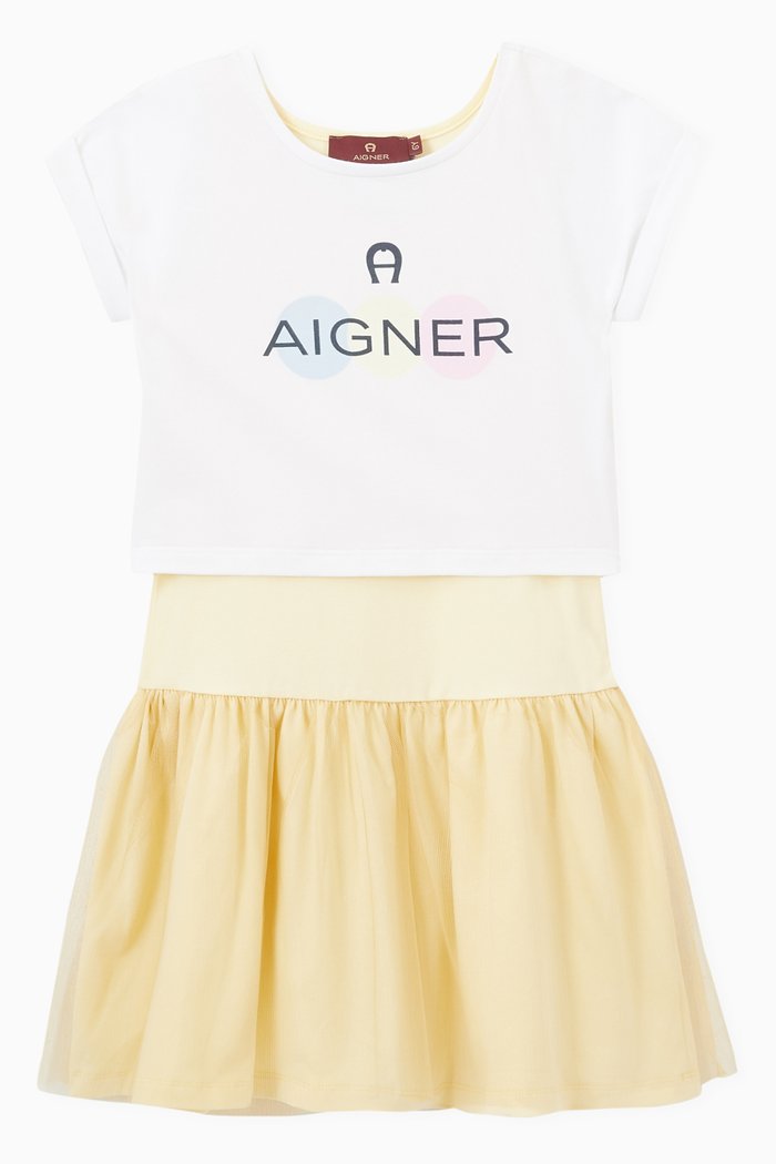 

Logo Dress & Top Set in Cotton, Multicolour