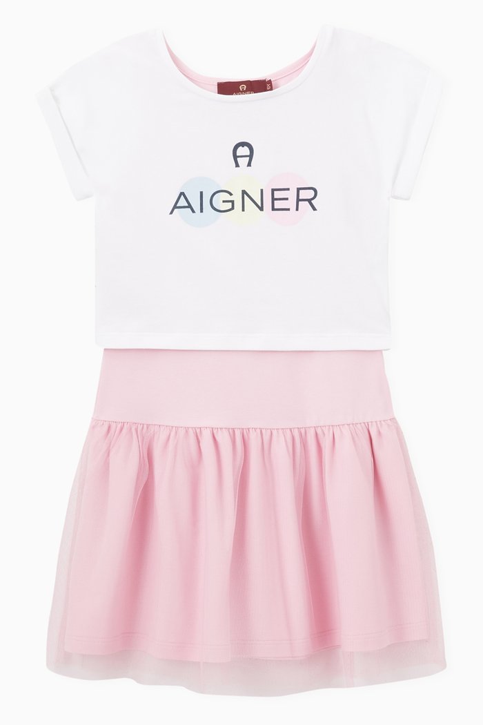 

Logo Dress & Top Set in Cotton, Multicolour