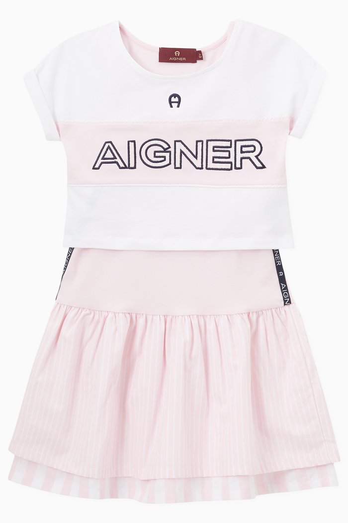 

Logo Dress & Top Set in Cotton, Multicolour