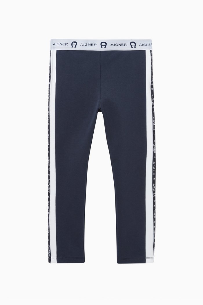 

Logo Waist Leggings in Cotton, Blue