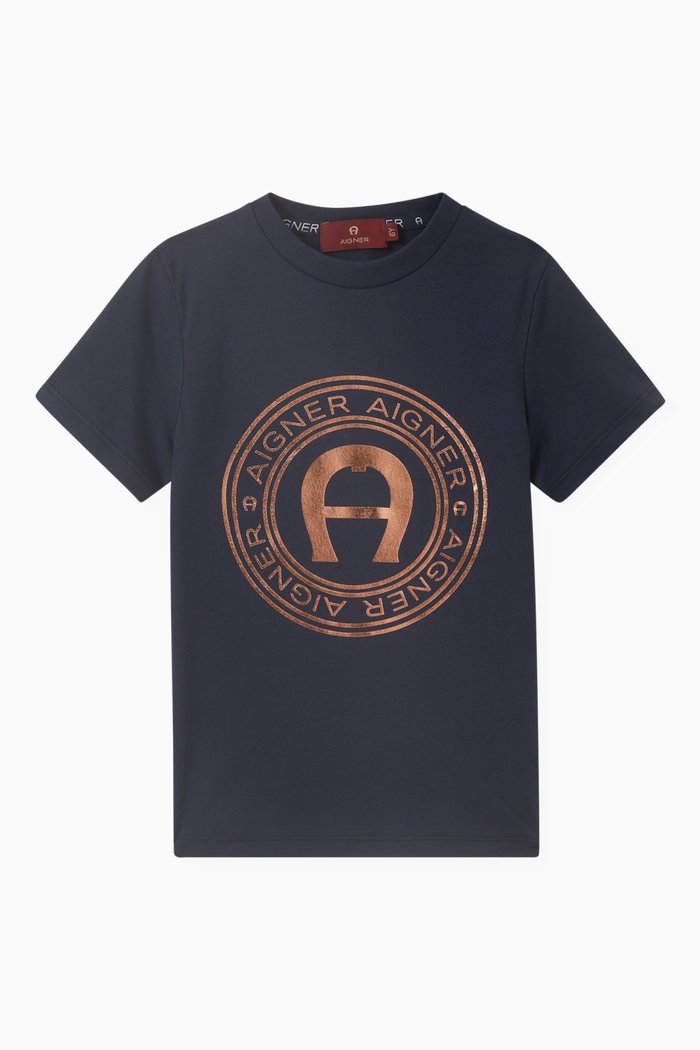 Logo T-shirt in Cotton, Blue