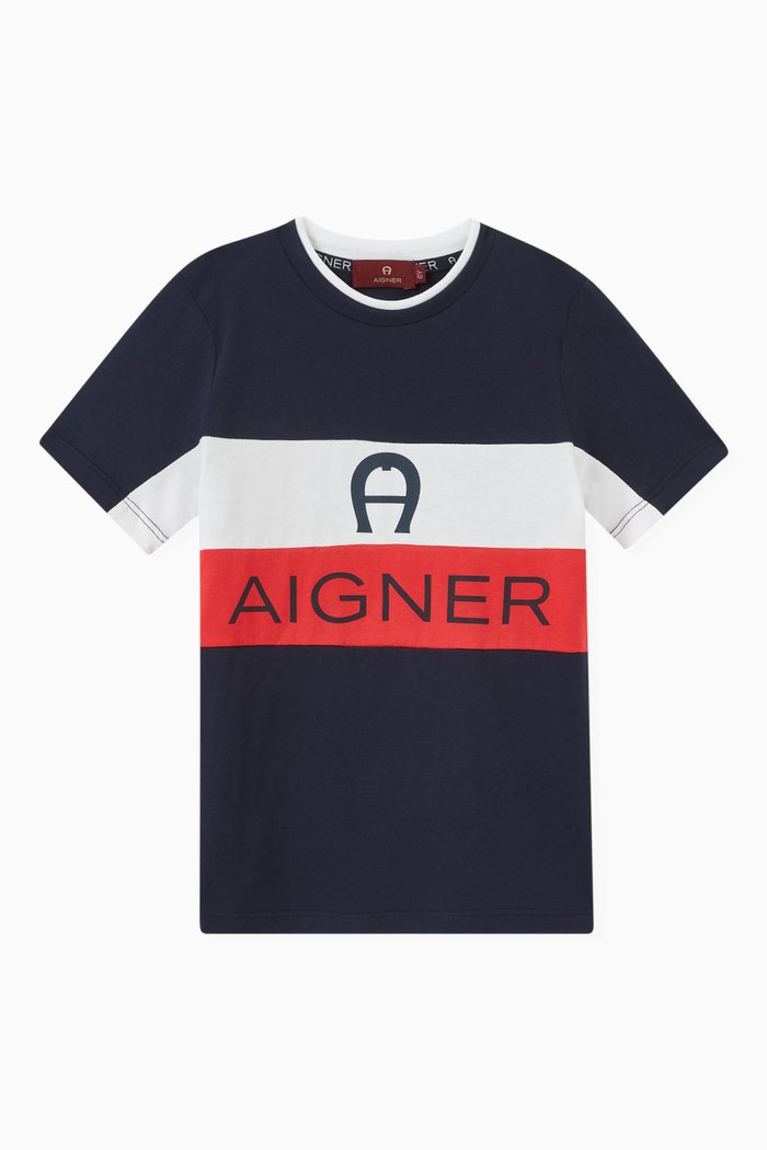 

Colour-block Logo T-shirt in Jersey, Multicolour