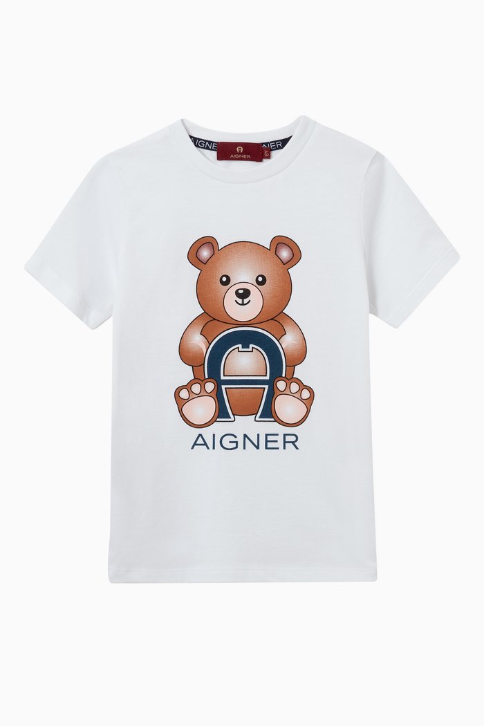 

Logo Teddy Bear T-shirt in Jersey, White