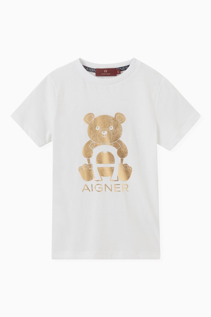 

Teddy Logo T-shirt in Cotton, White