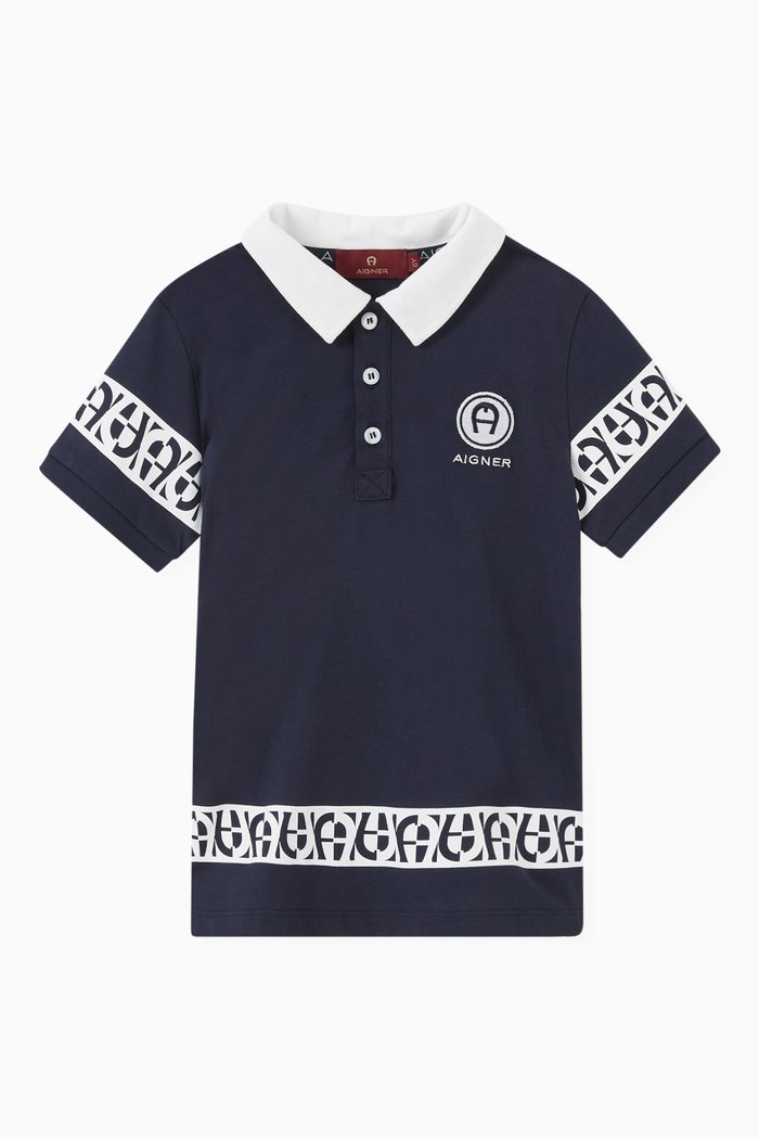 

Logo Polo Shirt in Cotton, Blue