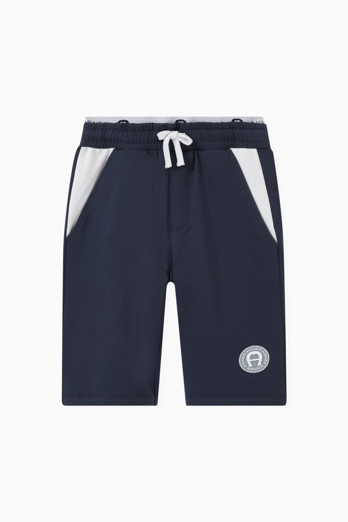 Logo Shorts in Cotton, Blue