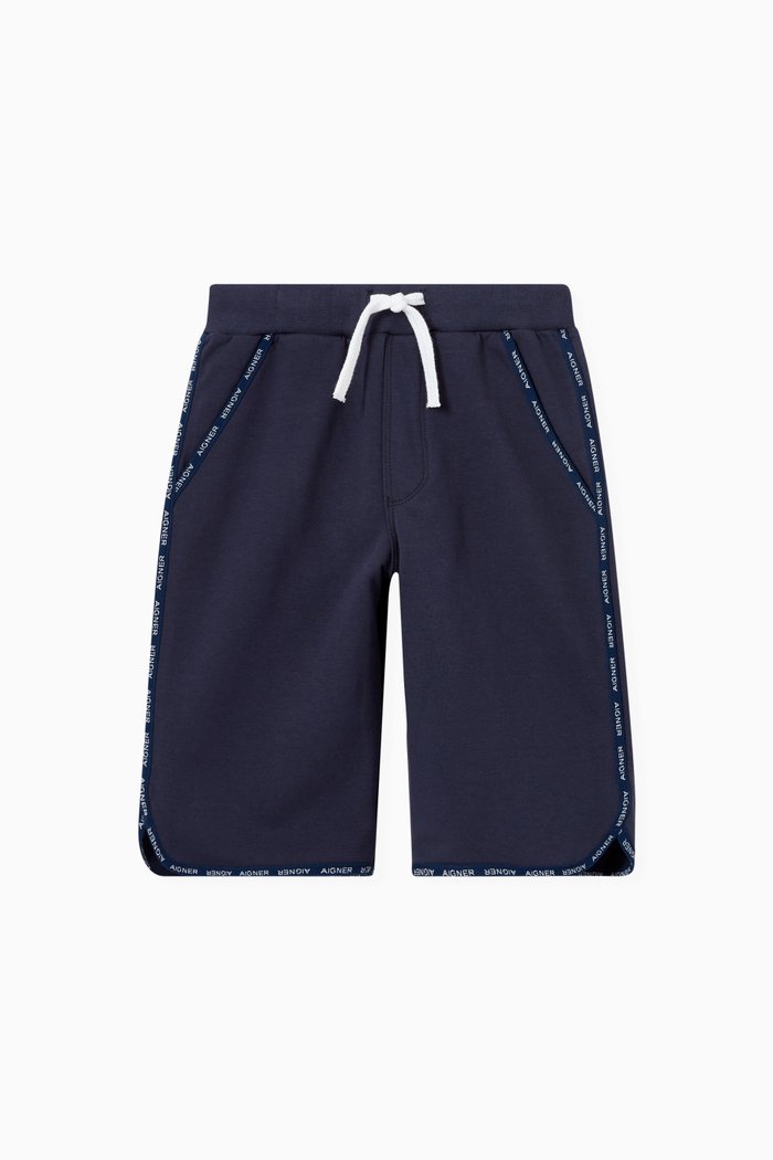 Logo Tape Shorts in Cotton, Blue