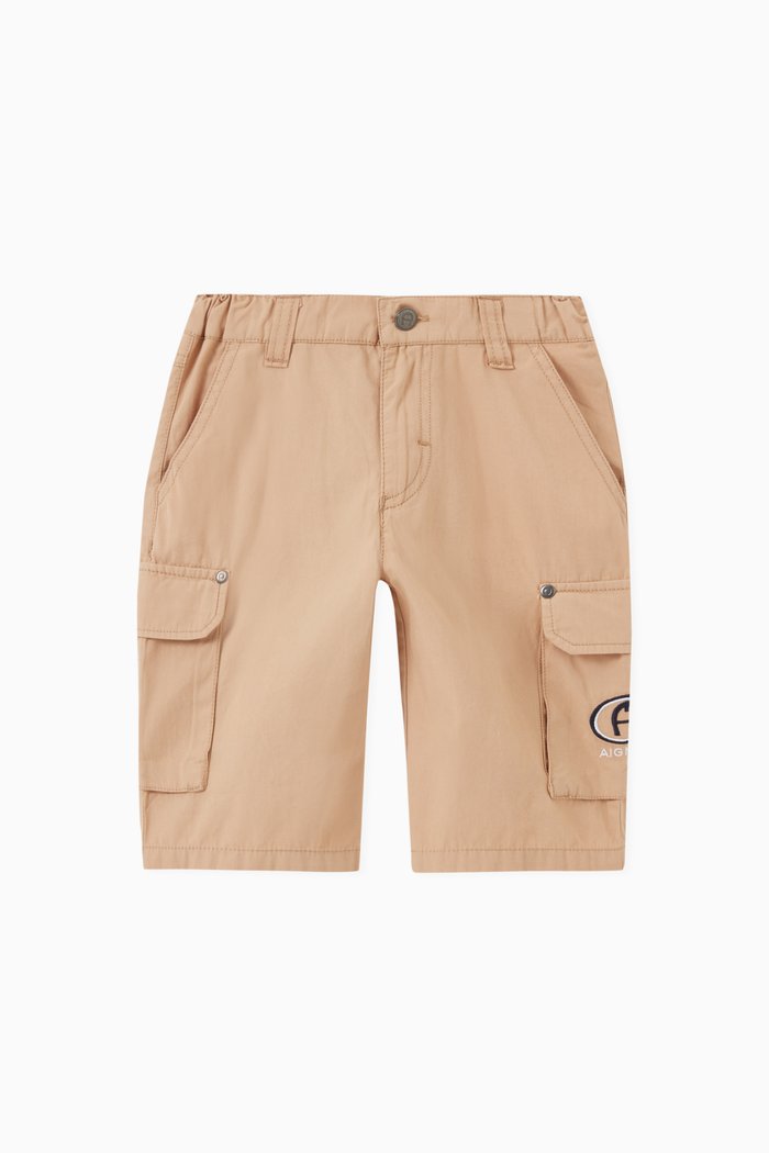 

Logo Cargo Shorts in Cotton, Neutral