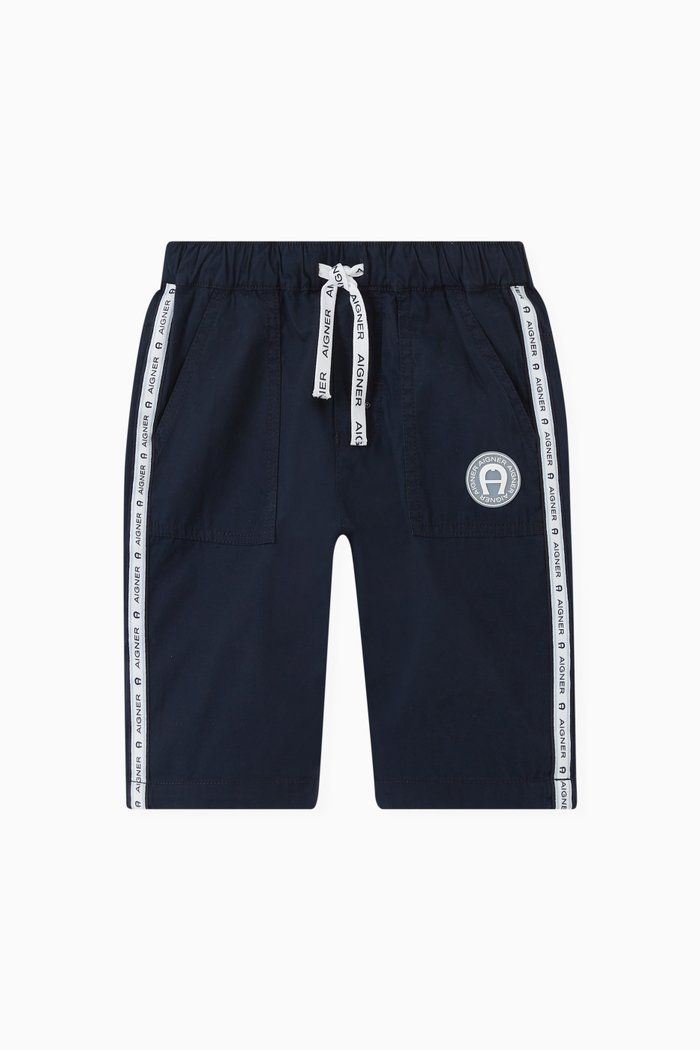 

Logo Tape Shorts in Cotton, Blue