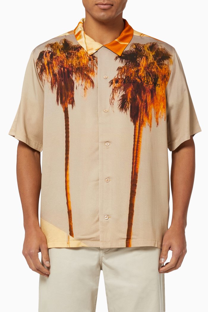 

Palms Print Shirt in Viscose, Multicolour