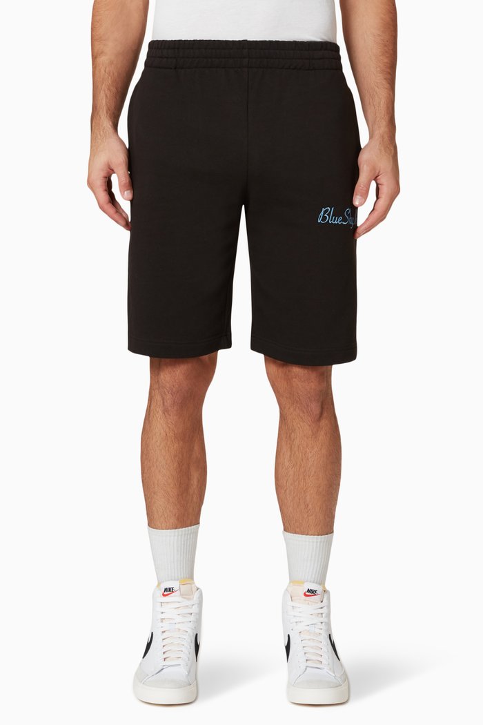 

Logo Embroidered Shorts in Cotton, Black