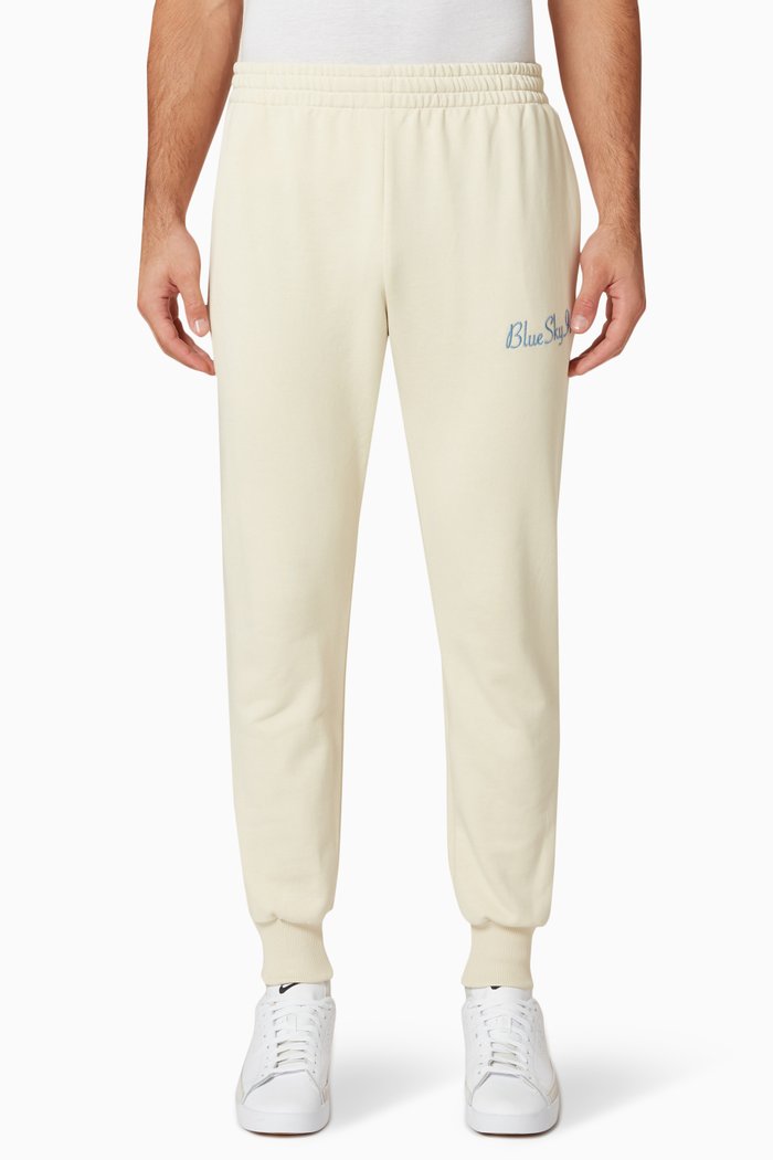 

Logo Embroidered Sweatpants in Cotton, Neutral