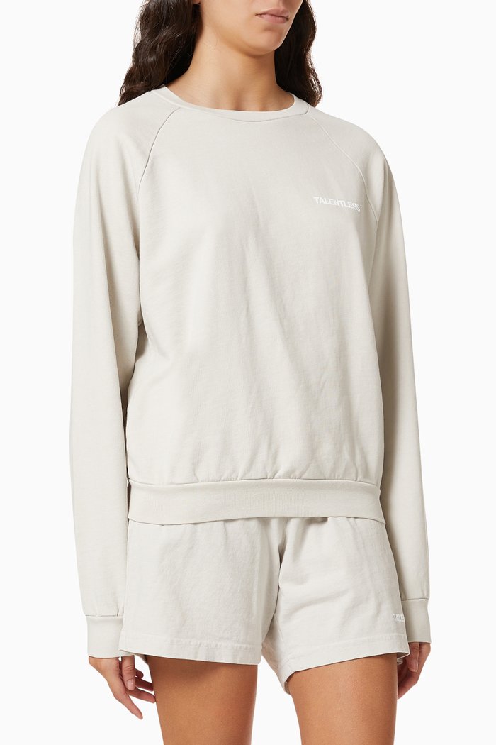 

Raglan Crewneck in Cotton Fleece, Grey