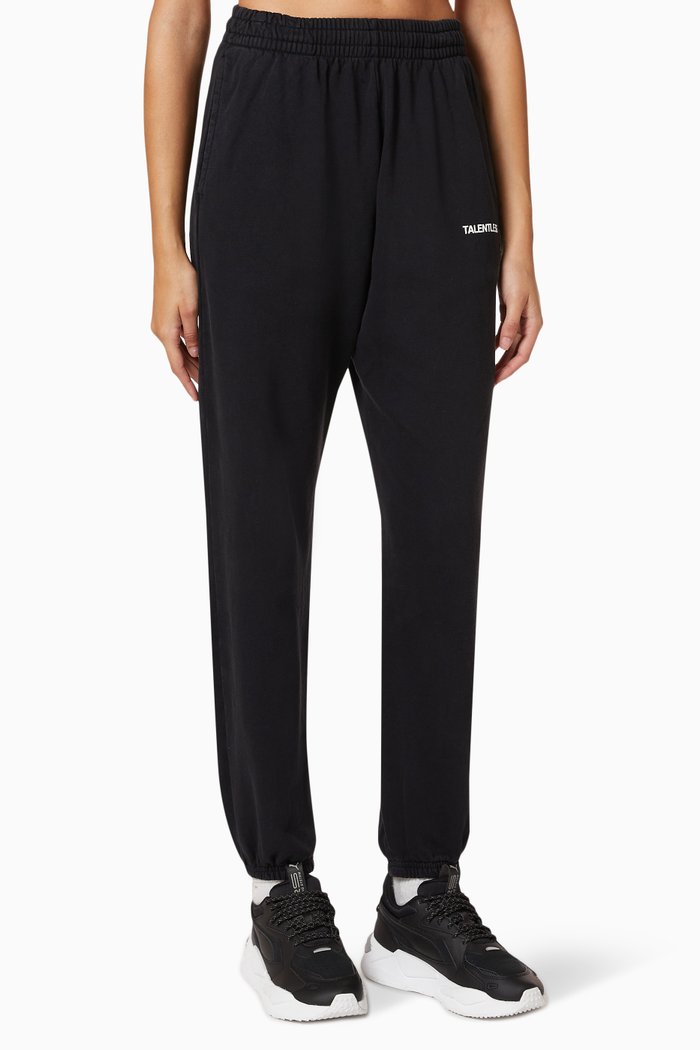 

Oversized Sweatpants in Cotton Fleece, Black