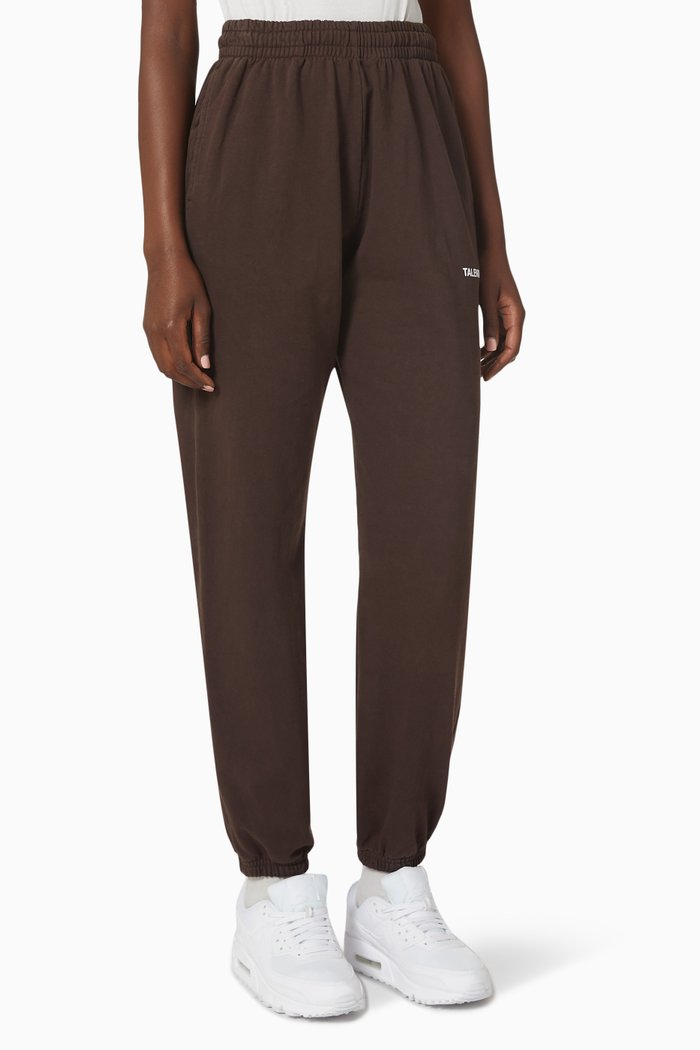 

Oversized Sweatpants in Cotton Fleece, Brown