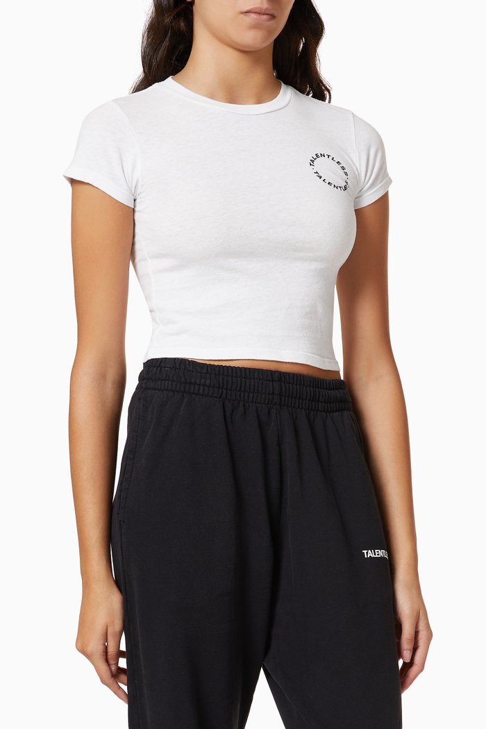 Circle Logo Baby T-shirt in Cotton Jersey, White