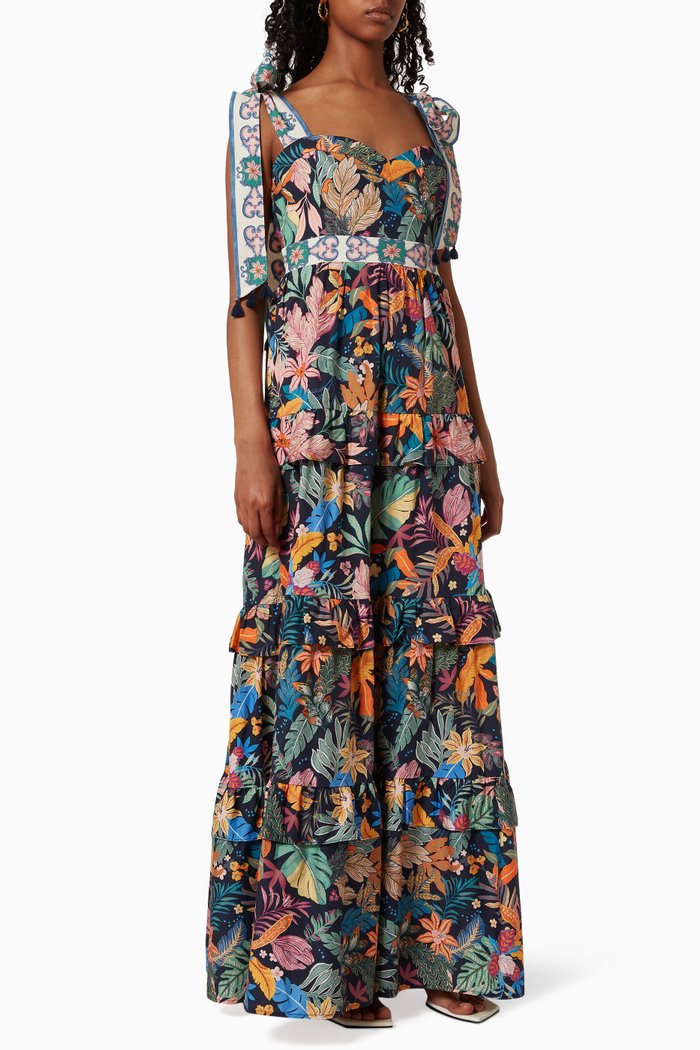 

Coqueta Dress in Cotton, Blue