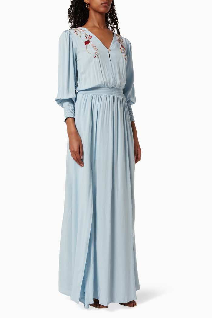 

Atenas Maxi Dress in Viscose, Blue