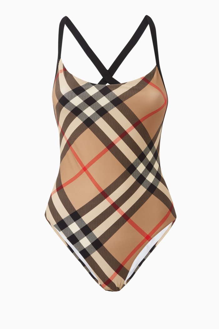 

Vintage Check Swimsuit, Neutral