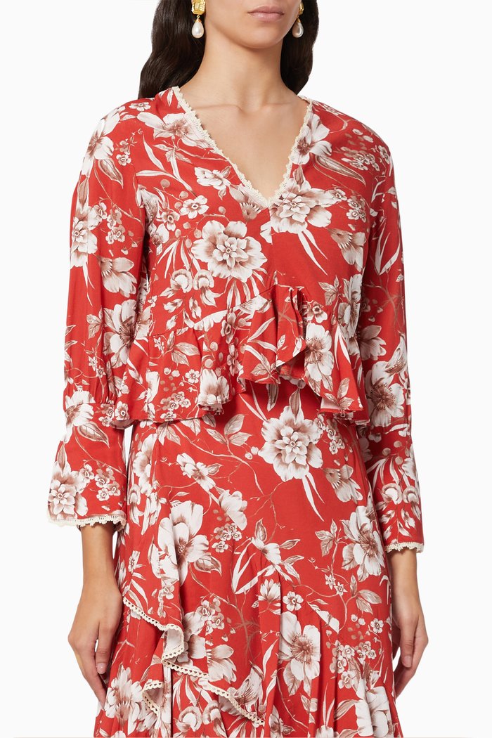 

Bridgitte Top in Viscose, Red
