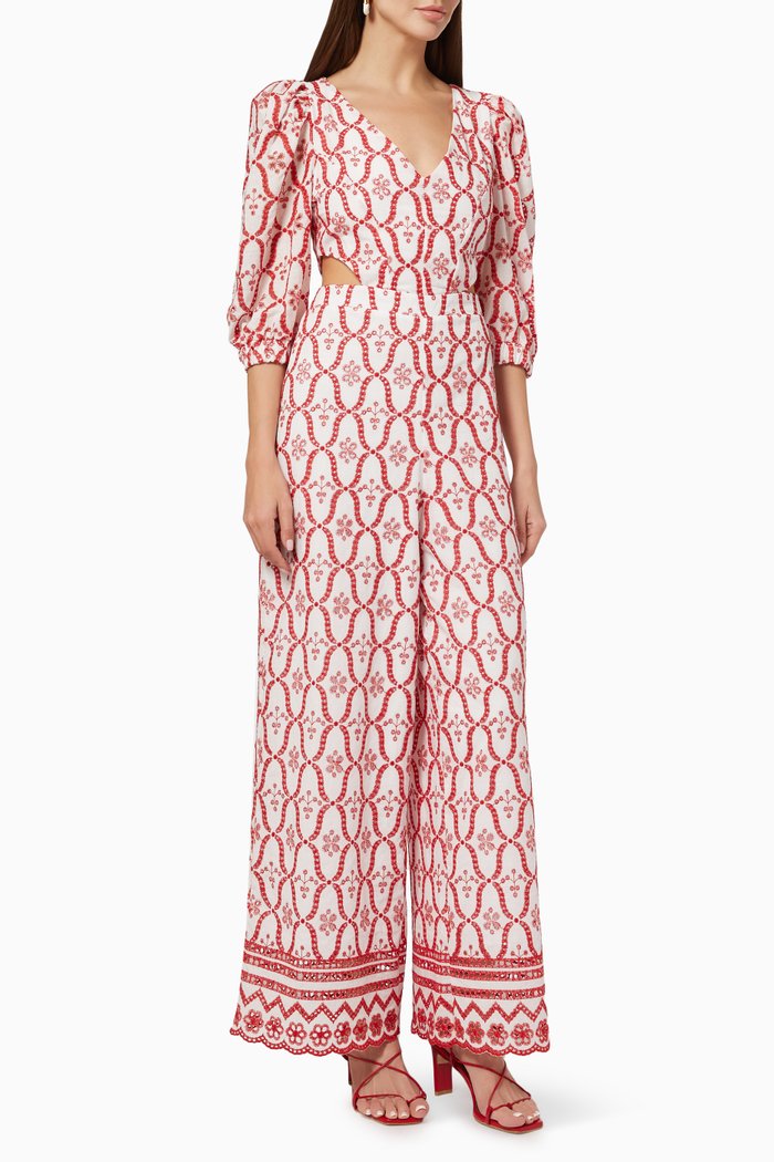 Hulanicki Jumpsuit in Cotton, Red