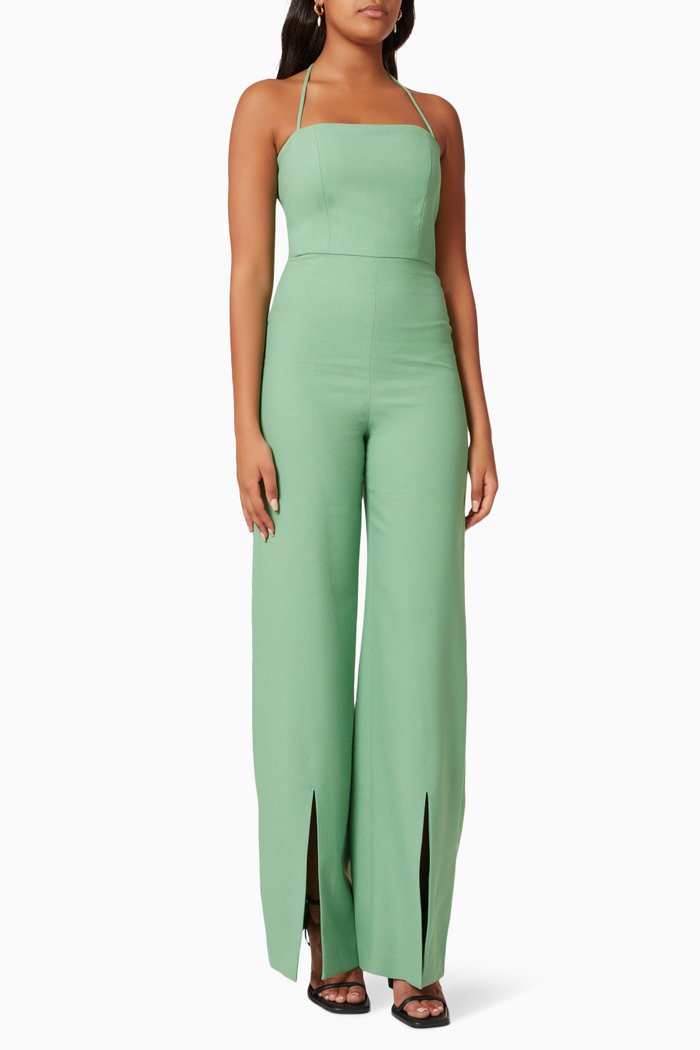 

Crossover Strap Jumpsuit, Green