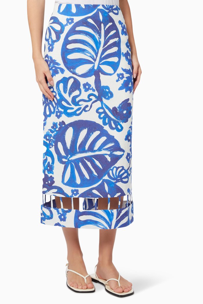 

Margo Skirt in Linen, Blue