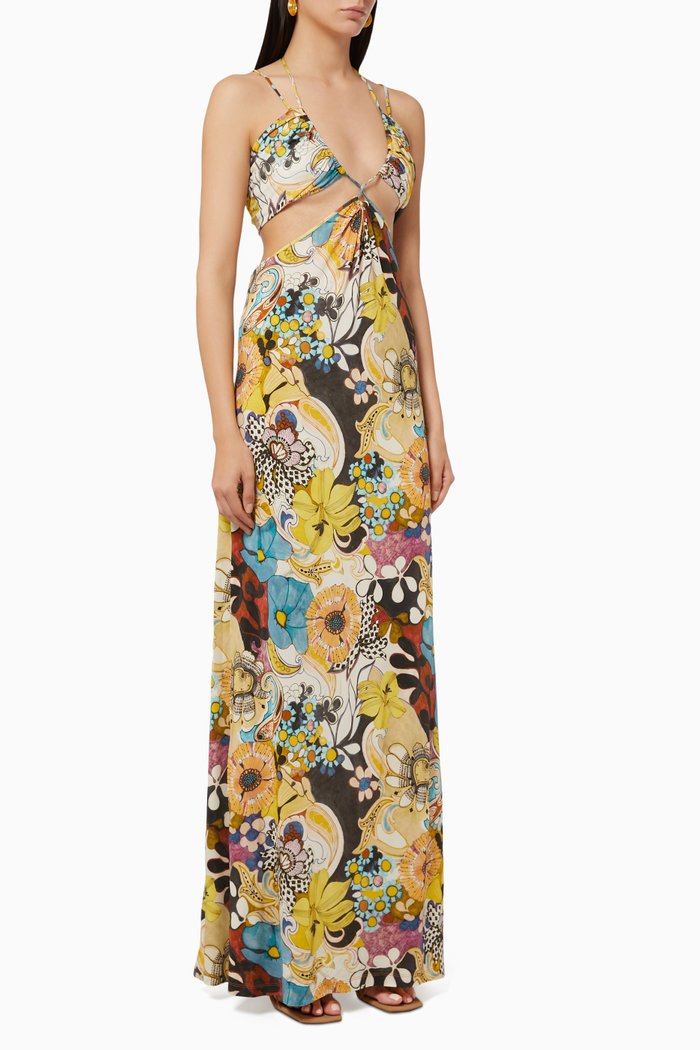 

Cassandra Cut Out Dress in Jersey, Multicolour