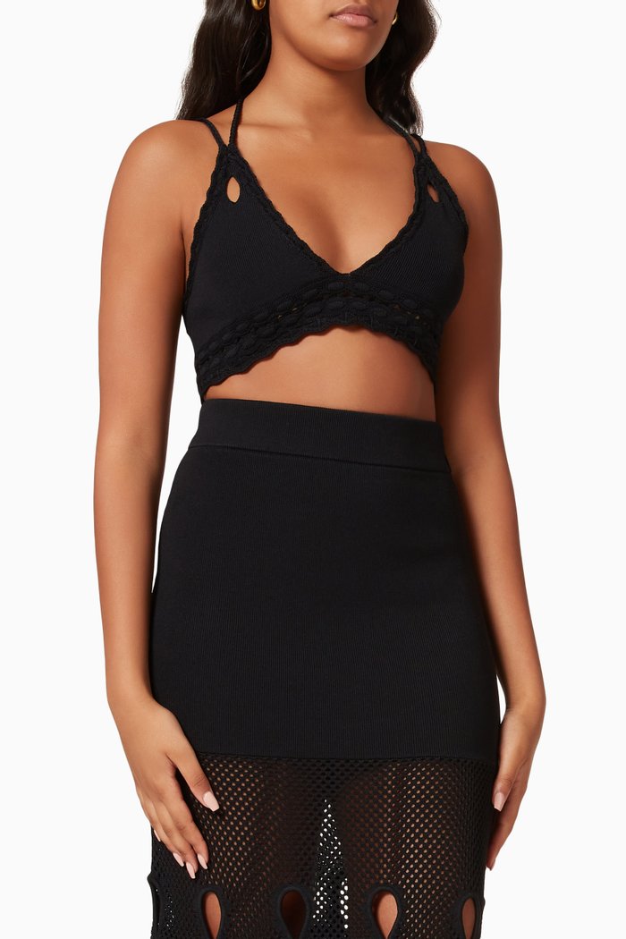 

Sky Bra Top in Compact Rib, Black
