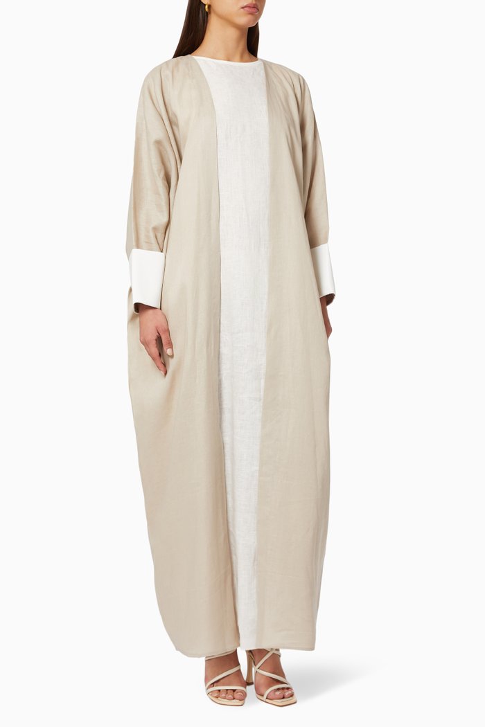 

Open Abaya in Linen, Neutral