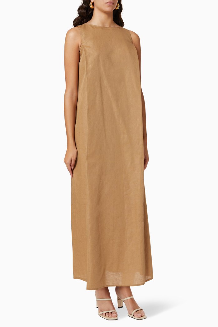 

A-line Dress in Linen, Neutral