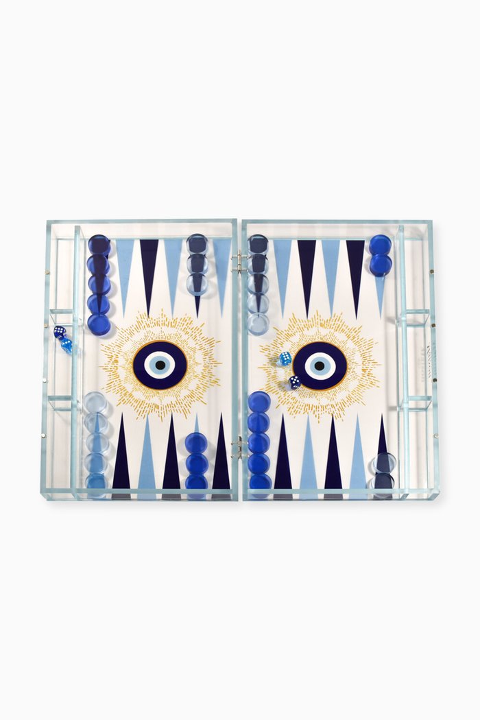 

Evil Eye Backgammon Board, Blue
