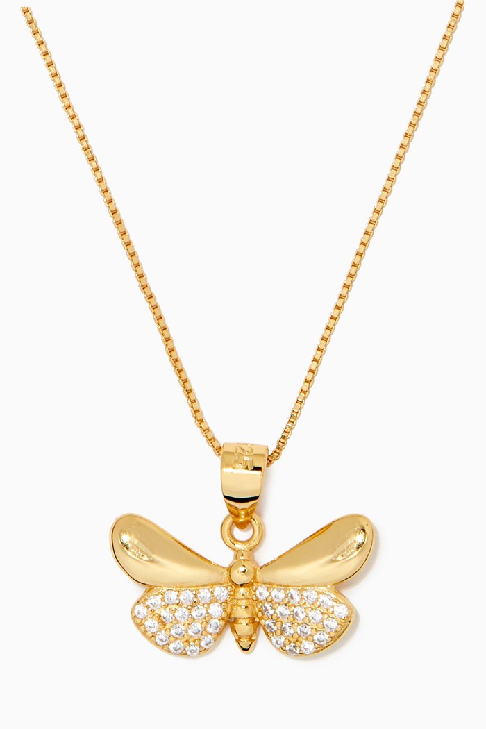 Aara Butterfly Pendant Necklace, Gold