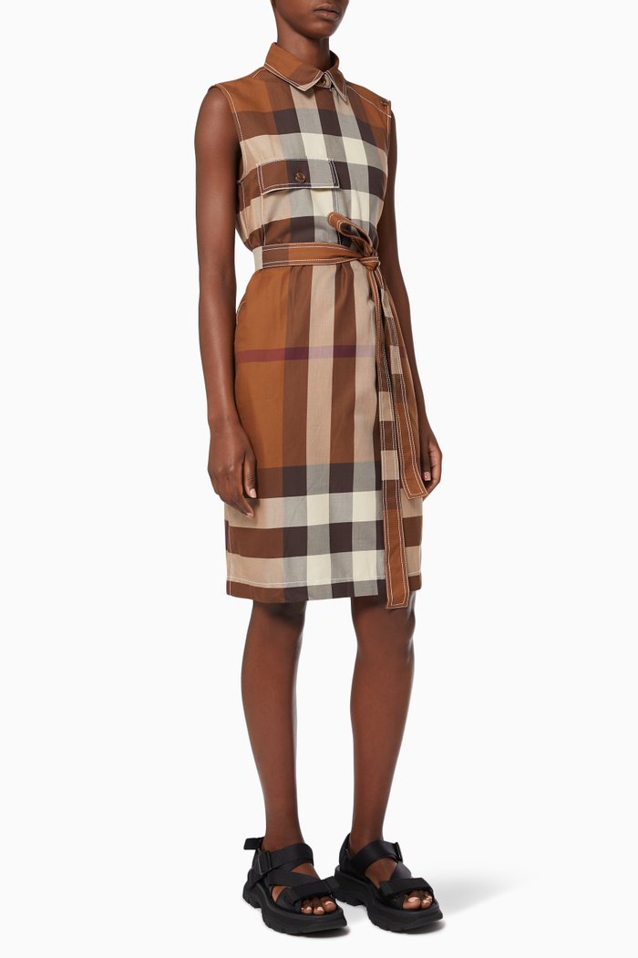 

Karla Shirt Dress in Cotton, Brown