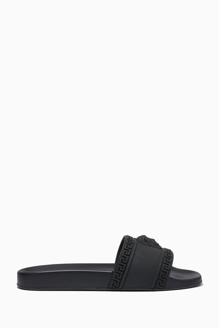 

Palazzo Pool Slides in PU, Black